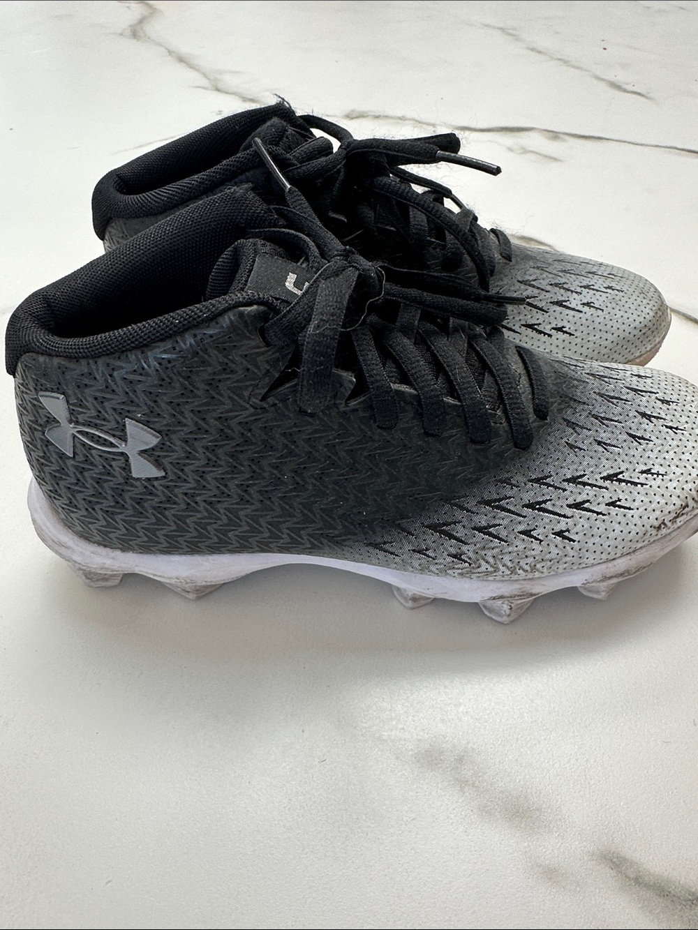 Under Armour Kids Black and White Cleats